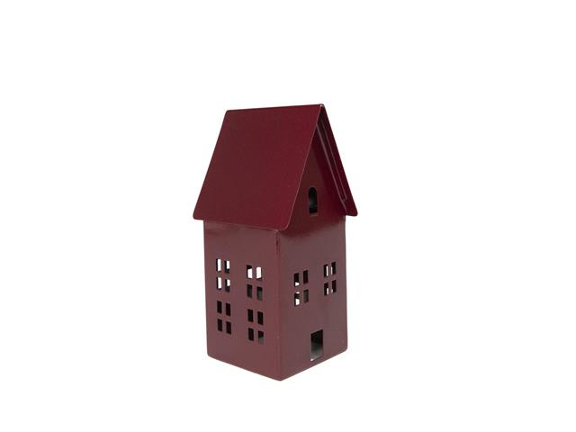 6.8" RED METAL HOUSE DECOR